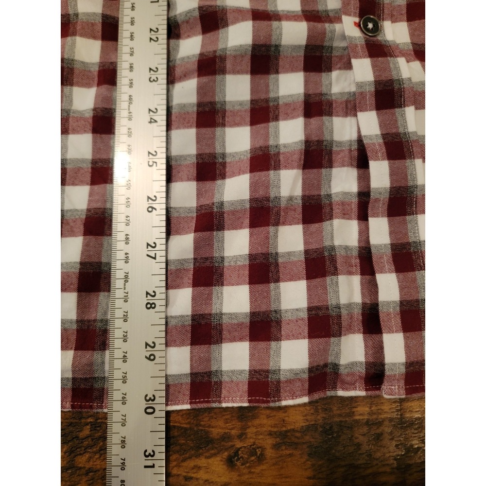 Cremieux Mens XL Slim Fit Burgundy White Buffalo Check Plaid Cotton‎ Button Down - Picture 7 of 8